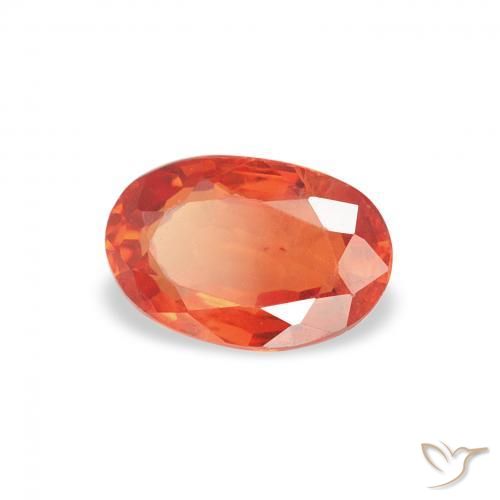Zaffiro Arancio Medio naturale da 0.67 ct, Ovale, VS
