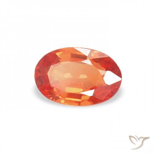 Zaffiro Arancia Fuoco naturale da 0.56 ct, Ovale, VS