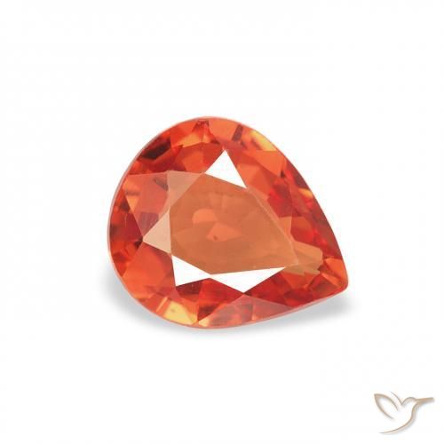 Zaffiro Arancio Medio naturale da 0.68 ct, Forma a pera, VVS