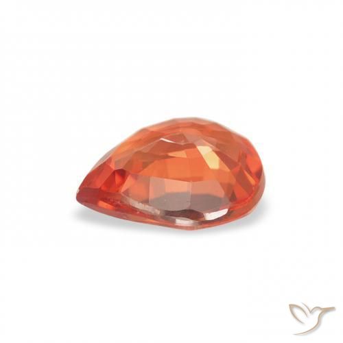 Zaffiro Arancio Medio naturale da 0.68 ct, Forma a pera, VVS