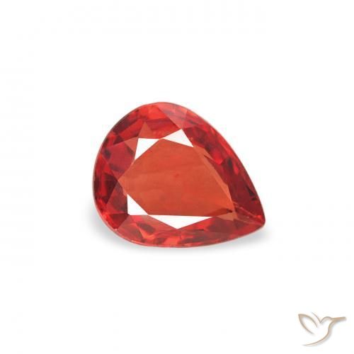 Zaffiro Rosso medio naturale da 0.37 ct, Forma a pera, VS