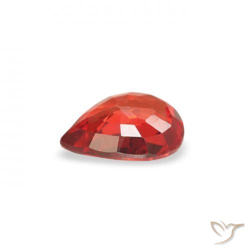 Zaffiro Rosso medio naturale da 0.37 ct, Forma a pera, VS