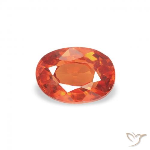 0.55ct Naturale Arancione rossastra Zaffiro, Ovale, VVS-VS