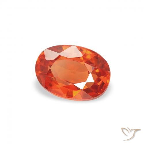 Zaffiro Arancione rossastra naturale da 0.55 ct, Ovale, VVS-VS