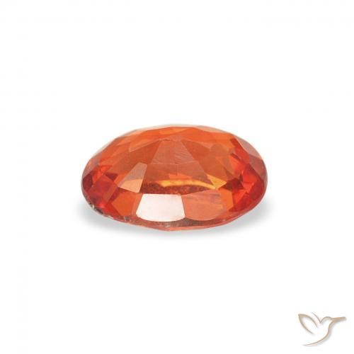 Zaffiro Arancione rossastra naturale da 0.55 ct, Ovale, VVS-VS