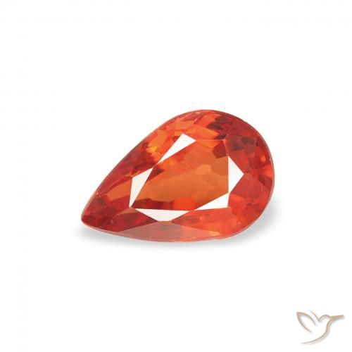0.50ct Naturale Arancione rossastra Zaffiro, Forma a pera, VS