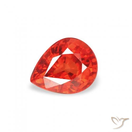 0.48ct Naturale Rosso fuoco Zaffiro, Forma a pera, VS