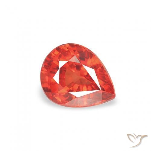 Zaffiro Rosso fuoco naturale da 0.48 ct, Forma a pera, VS