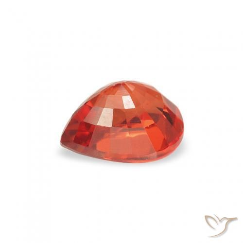Zaffiro Rosso fuoco naturale da 0.48 ct, Forma a pera, VS