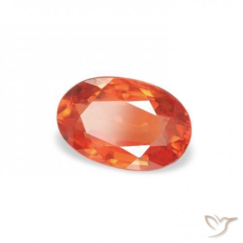 Zaffiro Arancio Medio naturale da 0.71 ct, Ovale, VS