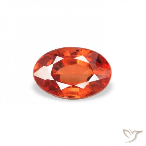 0.62ct Naturale Arancione rossastra Zaffiro, Ovale, VS