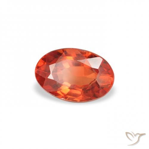 Zaffiro Arancione rossastra naturale da 0.62 ct, Ovale, VS