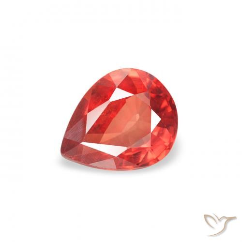 0.41ct Naturale Rosso intenso Zaffiro, Forma a pera, VS