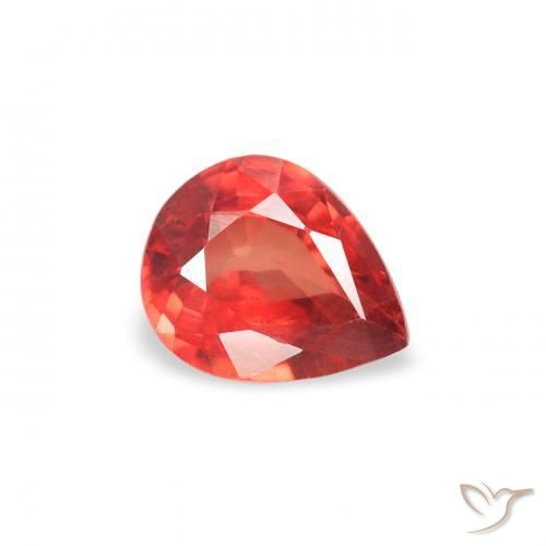 Zaffiro Rosso intenso naturale da 0.41 ct, Forma a pera, VS