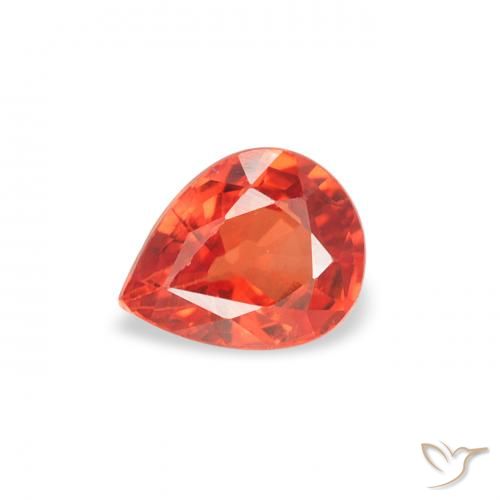 0.46ct Naturale Rosso intenso Zaffiro, Forma a pera, VS