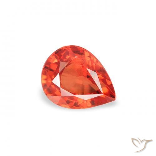 Zaffiro Rosso intenso naturale da 0.46 ct, Forma a pera, VS