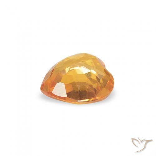Zaffiro Arancio Medio naturale da 0.38 ct, Cuore, VVS