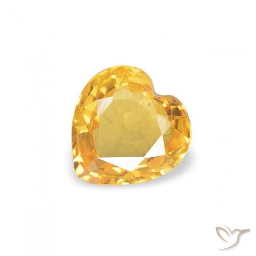 0.41ct Naturale Oro medio Zaffiro, Cuore, VVS