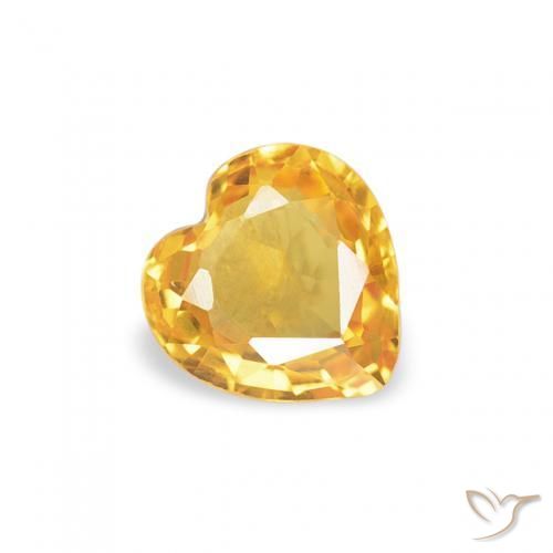 Zaffiro Oro medio naturale da 0.41 ct, Cuore, VVS