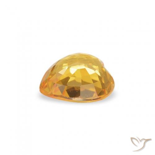 Zaffiro Oro medio naturale da 0.41 ct, Cuore, VVS