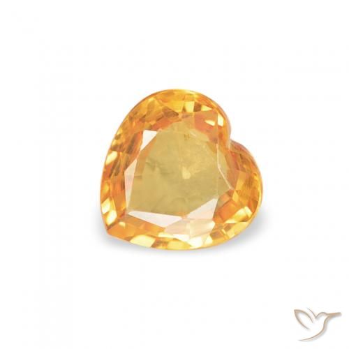 0.39ct Naturale Medium Light-Orange Zaffiro, Cuore, VVS