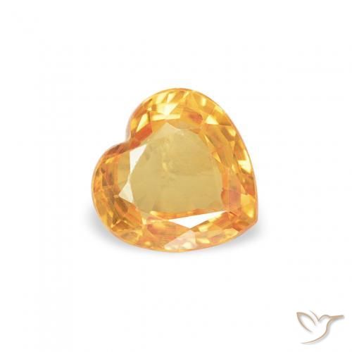 Zaffiro Medium Light-Orange naturale da 0.39 ct, Cuore, VVS