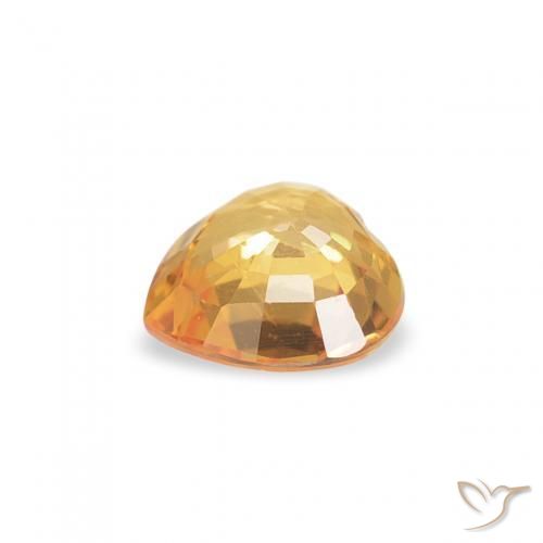 Zaffiro Medium Light-Orange naturale da 0.39 ct, Cuore, VVS