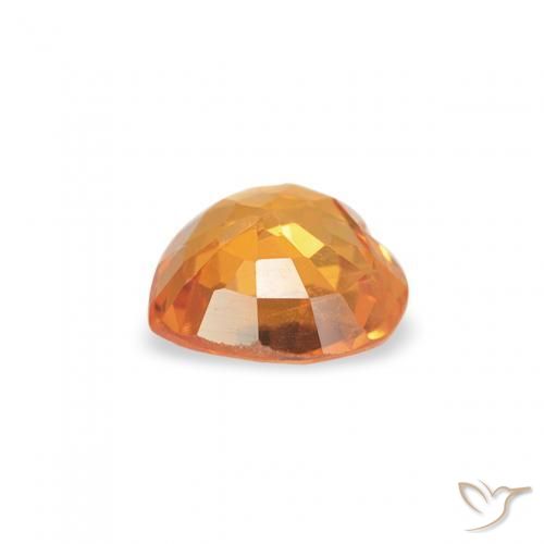 Zaffiro Arancio Medio naturale da 0.41 ct, Cuore, VVS