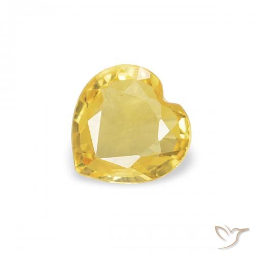 0.30ct Naturale Giallo Toscana Zaffiro, Cuore, VVS