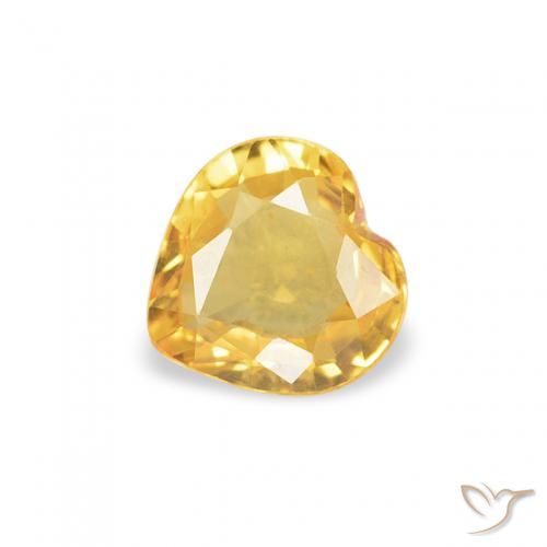 Zaffiro Dorato naturale da 0.35 ct, Cuore, VVS