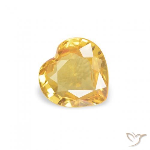 Zaffiro Dorato naturale da 0.35 ct, Cuore, VVS