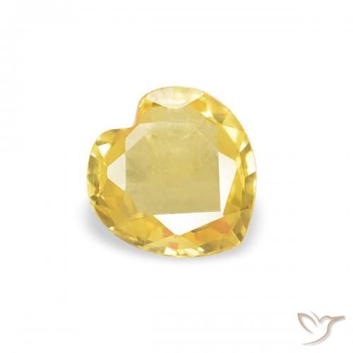 Zaffiro Arancio dorato naturale da 0.31 ct, Cuore, VVS