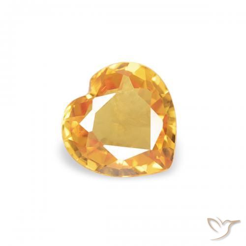 Zaffiro Dorato medio naturale da 0.31 ct, Cuore, VVS