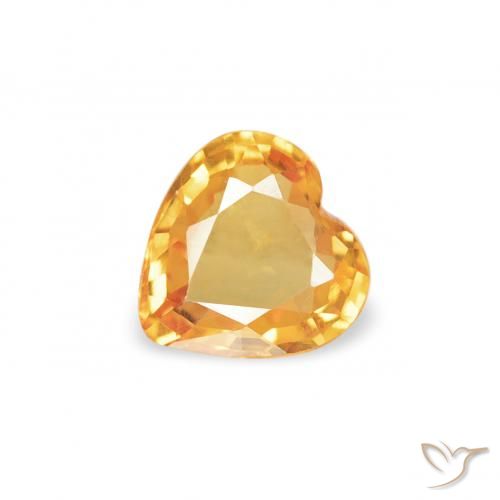 0.31ct Naturale Miele arancione Zaffiro, Cuore, VVS