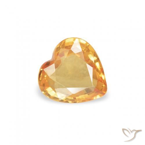 Zaffiro Miele arancione naturale da 0.31 ct, Cuore, VVS