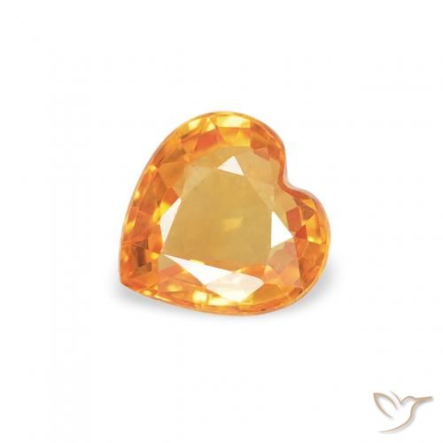 0.40ct Naturale Arancio Medio Zaffiro, Cuore, VVS