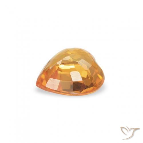 Zaffiro Arancio Medio naturale da 0.40 ct, Cuore, VVS