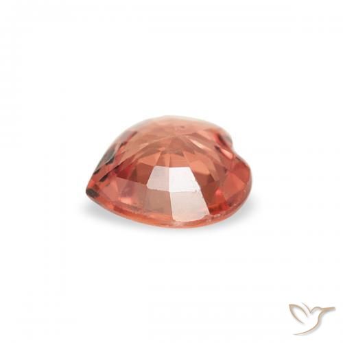 Zaffiro Rosso arancione naturale da 0.30 ct, Cuore, VS