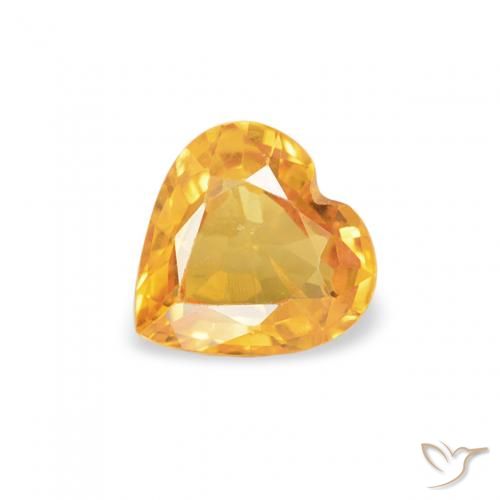 0.43ct Naturale Arancio-Oro Zaffiro, Cuore, VS