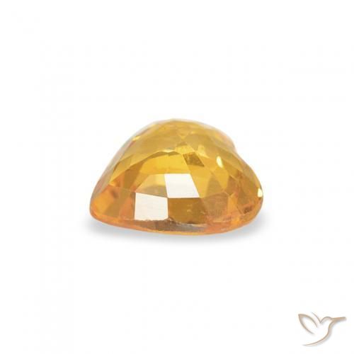 Zaffiro Arancio-Oro naturale da 0.43 ct, Cuore, VS