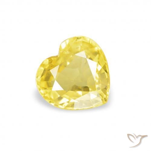 0.39ct Naturale Medium Light-Yellow Zaffiro, Cuore, VS