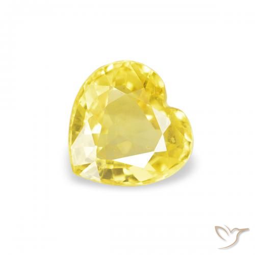 Zaffiro Medium Light-Yellow naturale da 0.39 ct, Cuore, VS