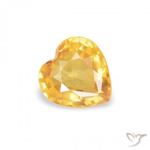 Zaffiro Oro medio naturale da 0.37 ct, Cuore, VS