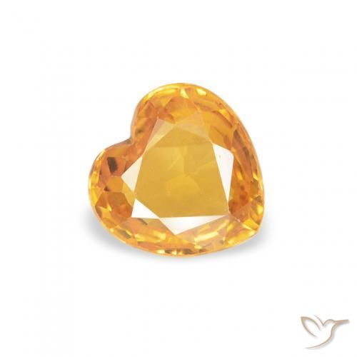 Zaffiro Arancio Medio naturale da 0.46 ct, Cuore, VS