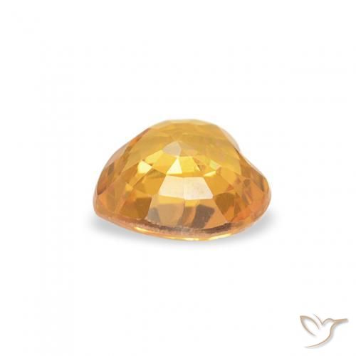 Zaffiro Arancio Medio naturale da 0.46 ct, Cuore, VS
