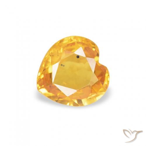 0.44ct Naturale Oro brillante Zaffiro, Cuore, VS