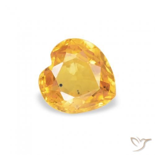 Zaffiro Oro brillante naturale da 0.44 ct, Cuore, VS