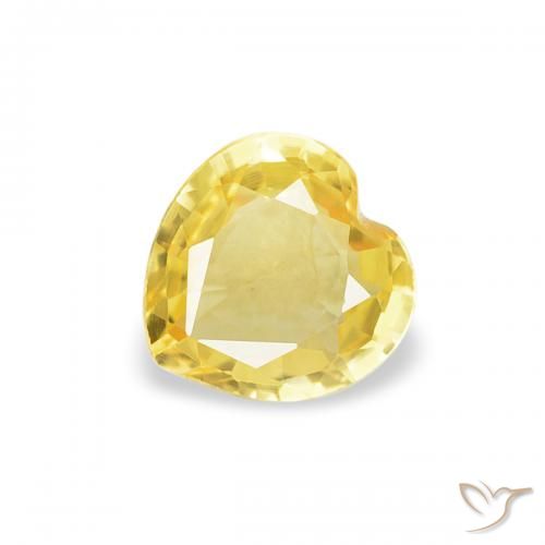 0.35ct Naturale Giallo Toscana Zaffiro, Cuore, VS