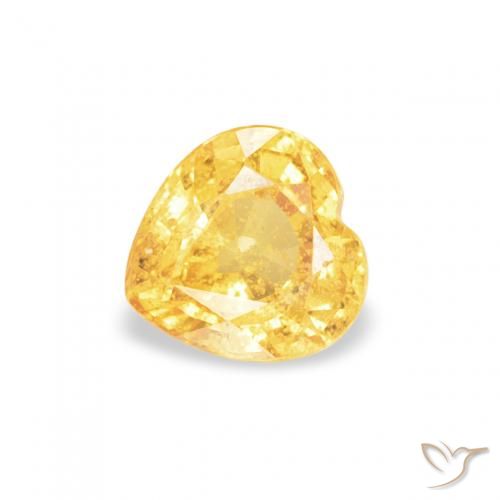 0.47ct Naturale Dorato medio Zaffiro, Cuore, VS-SI, Photo A