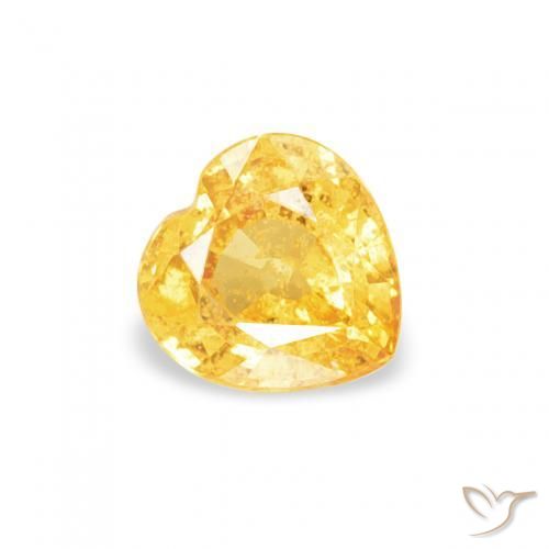 Zaffiro Dorato medio naturale da 0.47 ct, Cuore, VS-SI